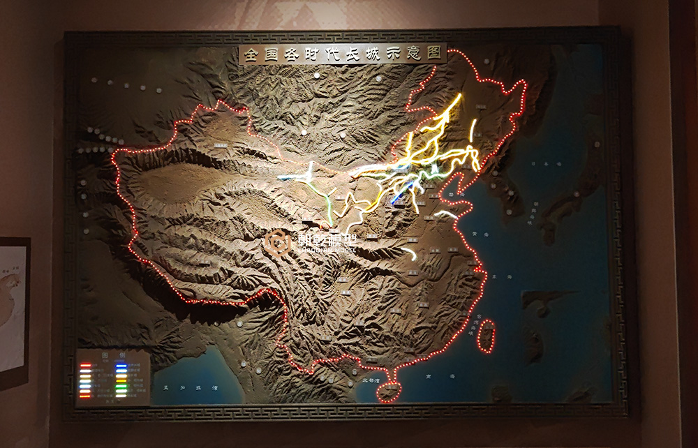 定邊縣展覽館全國(guó)長(zhǎng)城分布地形圖模型