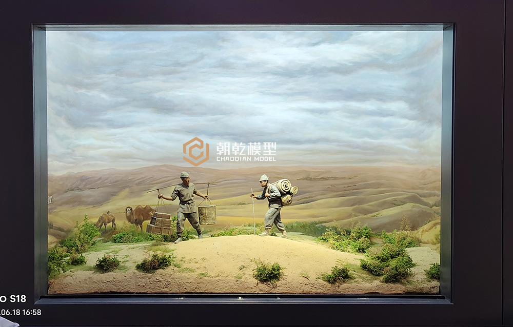 胡星元紀念館微縮場景《胡星元與朱師兄去包頭攬銀活》